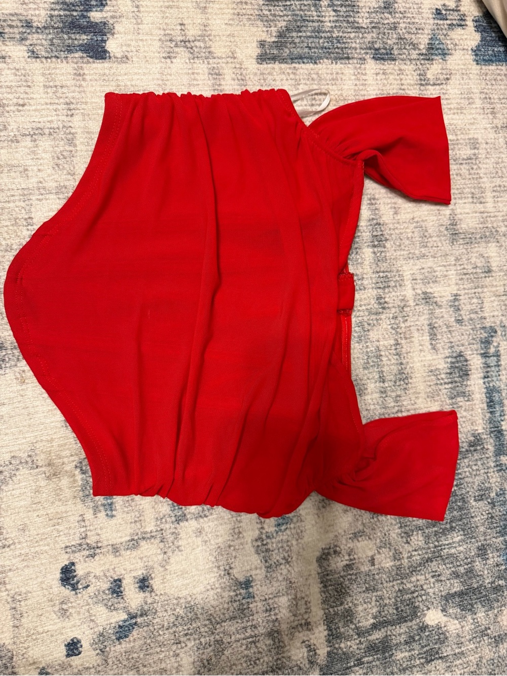 SHEIN Bright Red Off-Shoulder Tank Top